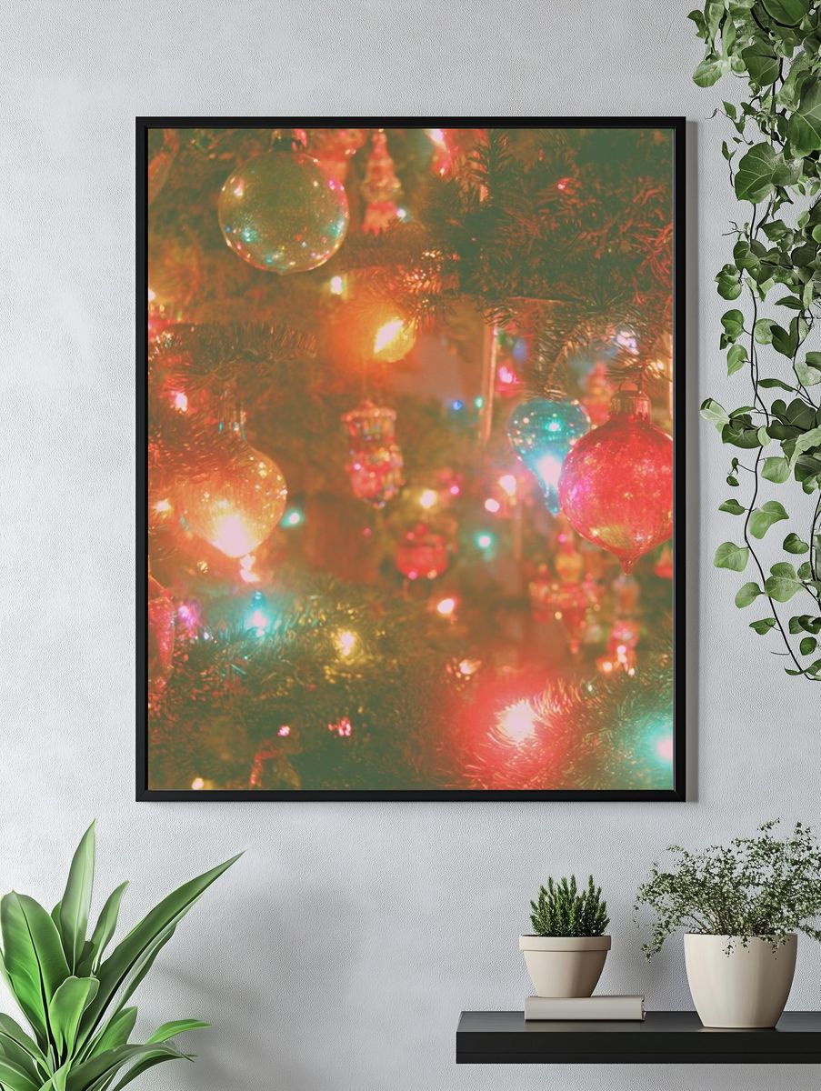 Christmas Tree Lights Photography Poster. — room view 4