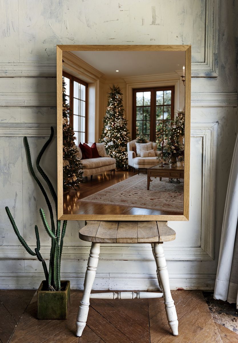 Elegant Christmas Living Room Photography Poster. — room view 1