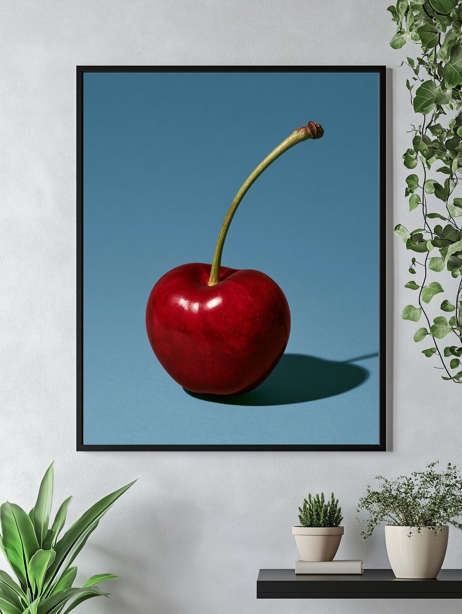 Red Cherry Still Life Photography Poster. — room view 4