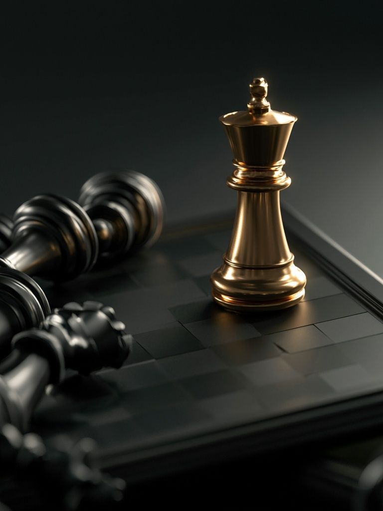 Golden Chess King Photography Poster. poster detail