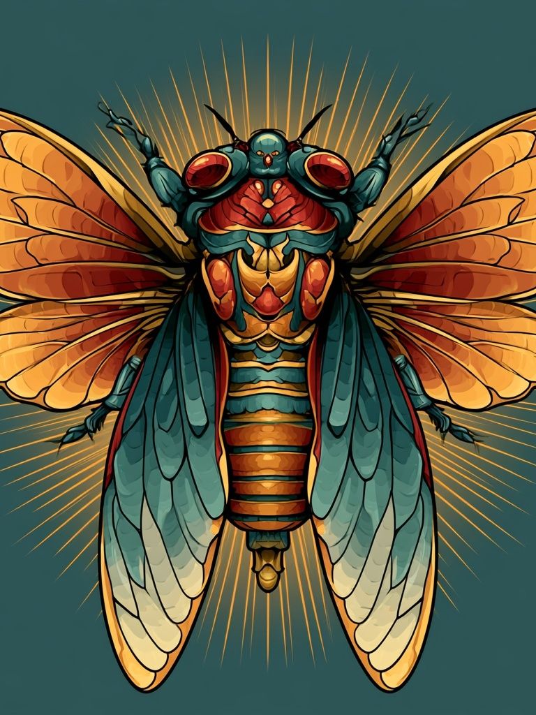 Cicada Wings Illustration Poster. poster detail