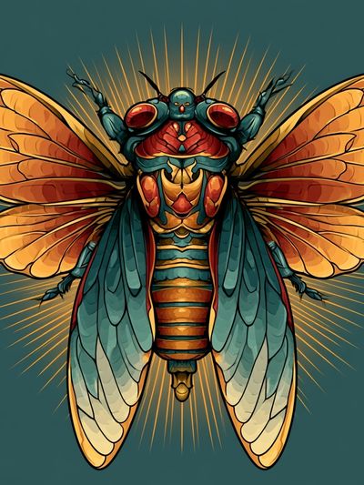 Cicada Wings Illustration Poster. poster