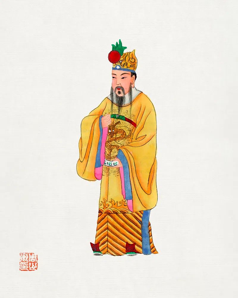Chinese Emperor — Illustration Print. poster — illustration art
