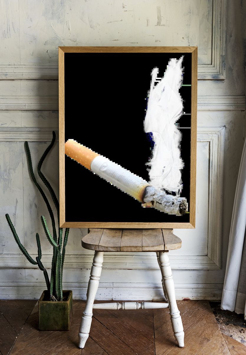 Cigarette Smoke Art Poster. room preview