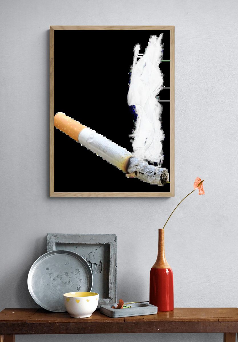 Cigarette Smoke Art Poster. — room view 3