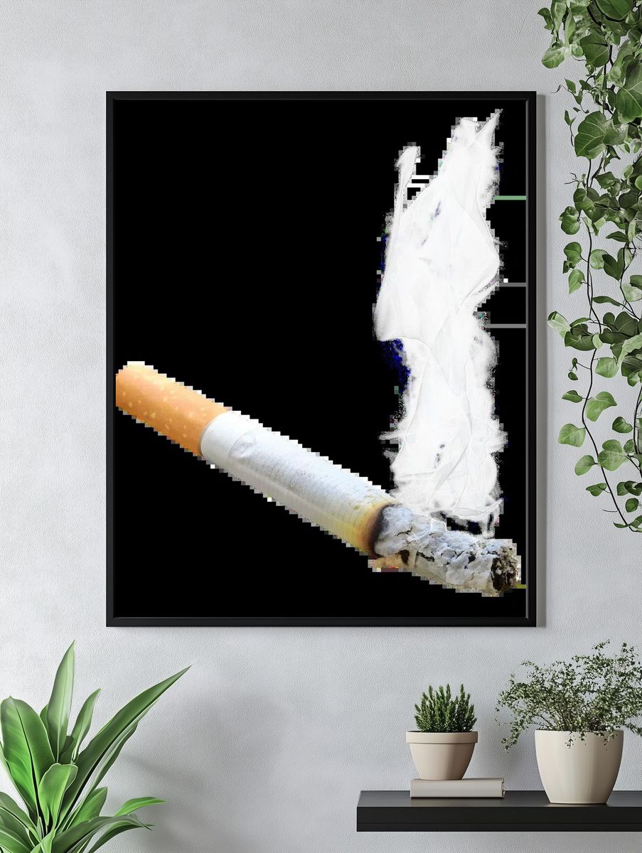 Cigarette Smoke Art Poster. — room view 4