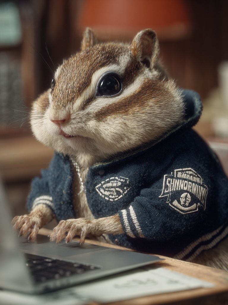 Charming Chipmunk in Jacket — Animal Print. poster detail