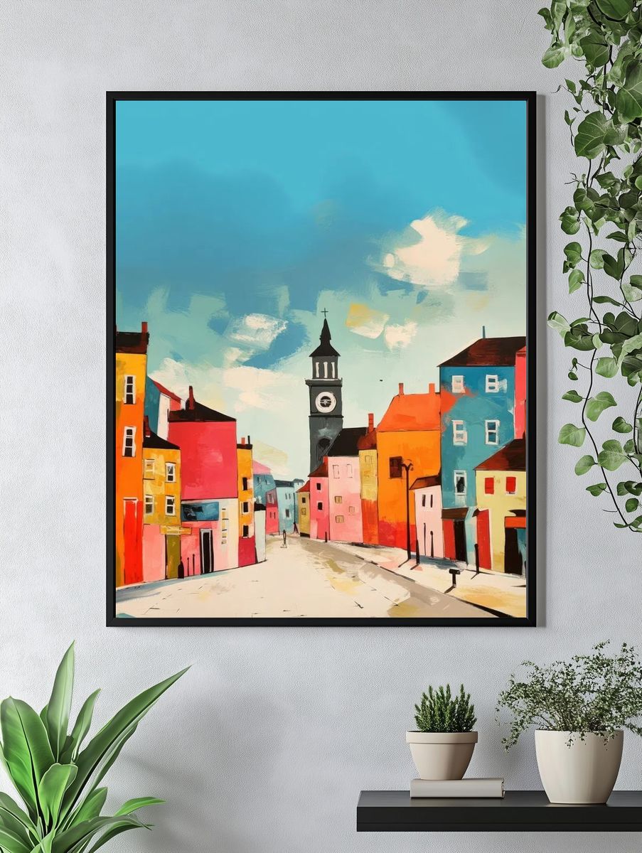 Colorful Cityscape — Illustration Print. — room view 4
