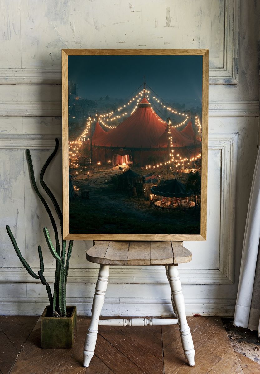 Circus Tent at Night Poster. — room view 1