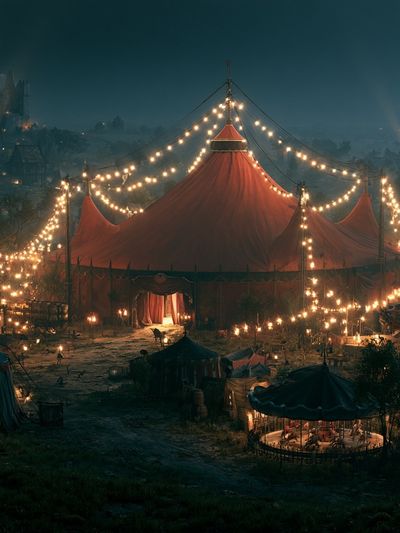 Circus Tent at Night Poster. poster