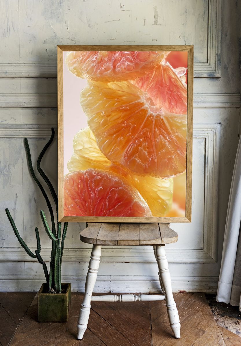 Citrus Slices Abstract Print. — room view 1