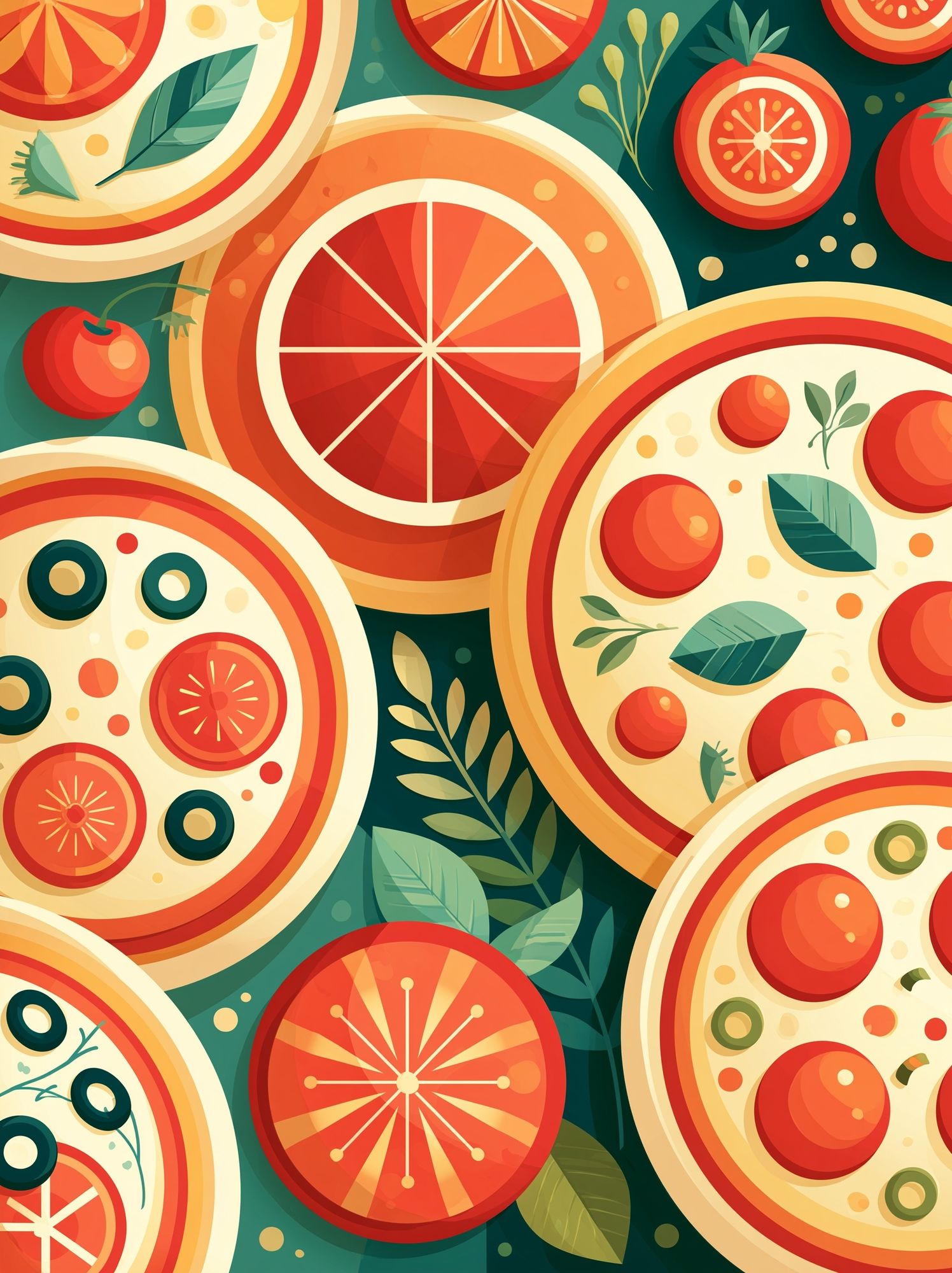 Citrus Slices Pattern Illustration Poster. poster — illustration art