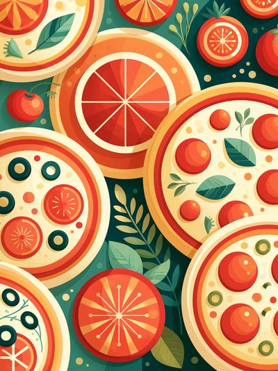 Citrus Slices Pattern Illustration Poster.