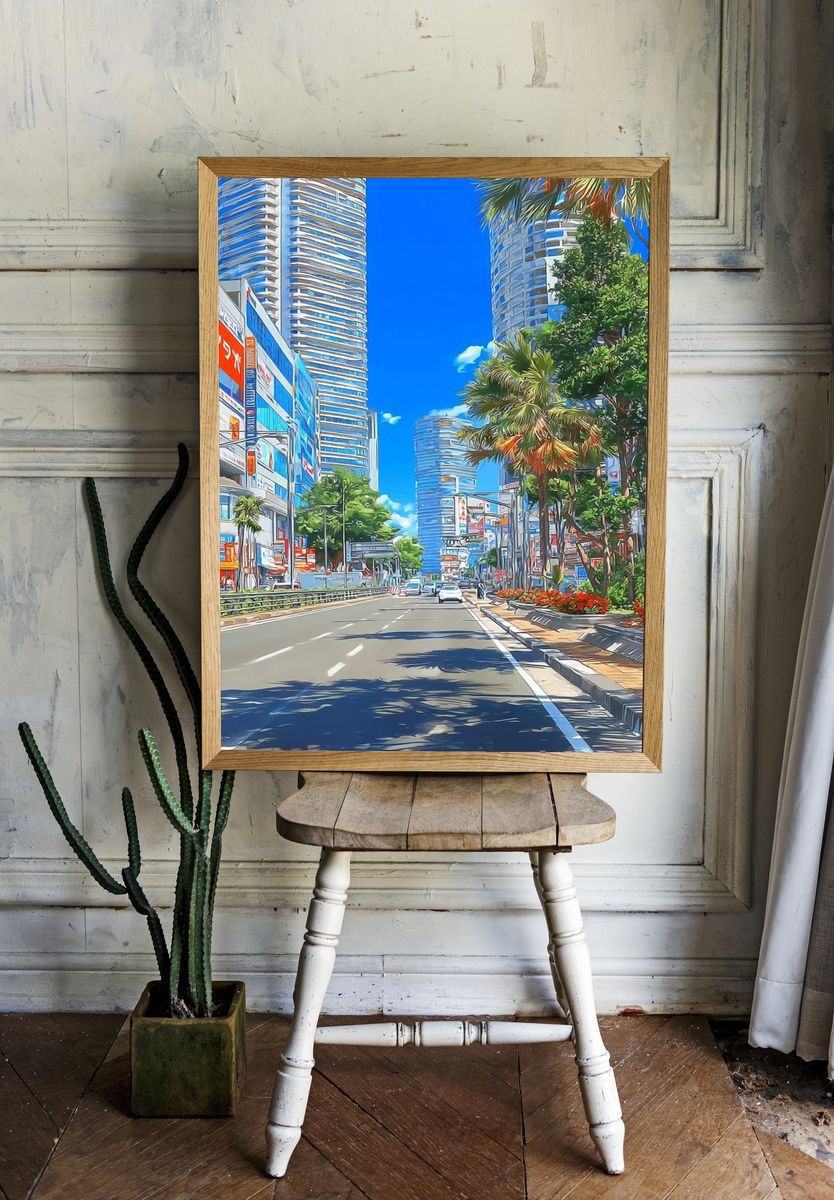 Urban Cityscape — Illustration Print room preview