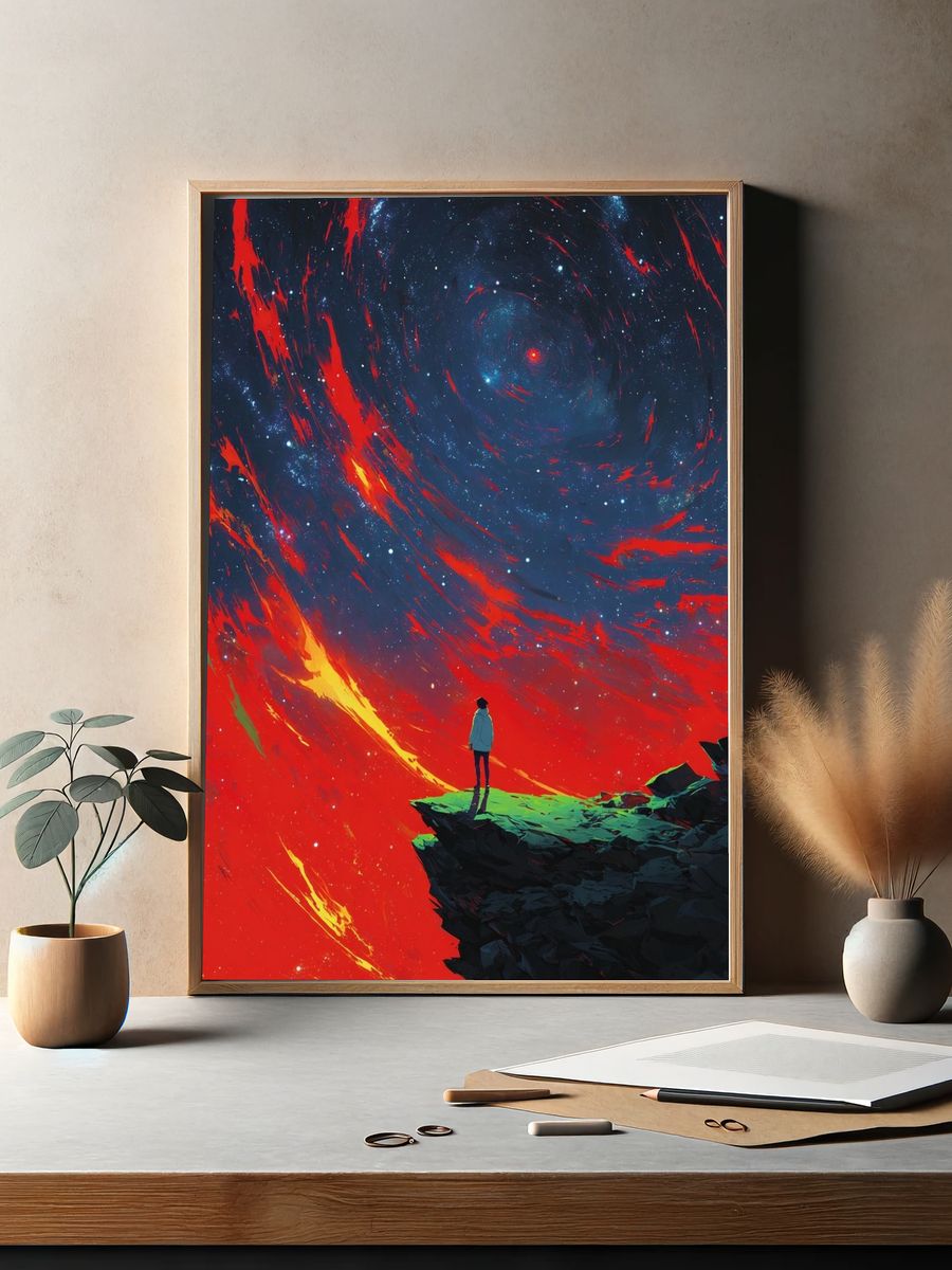 Cosmic Journey — Digital Art Print. — room view 2