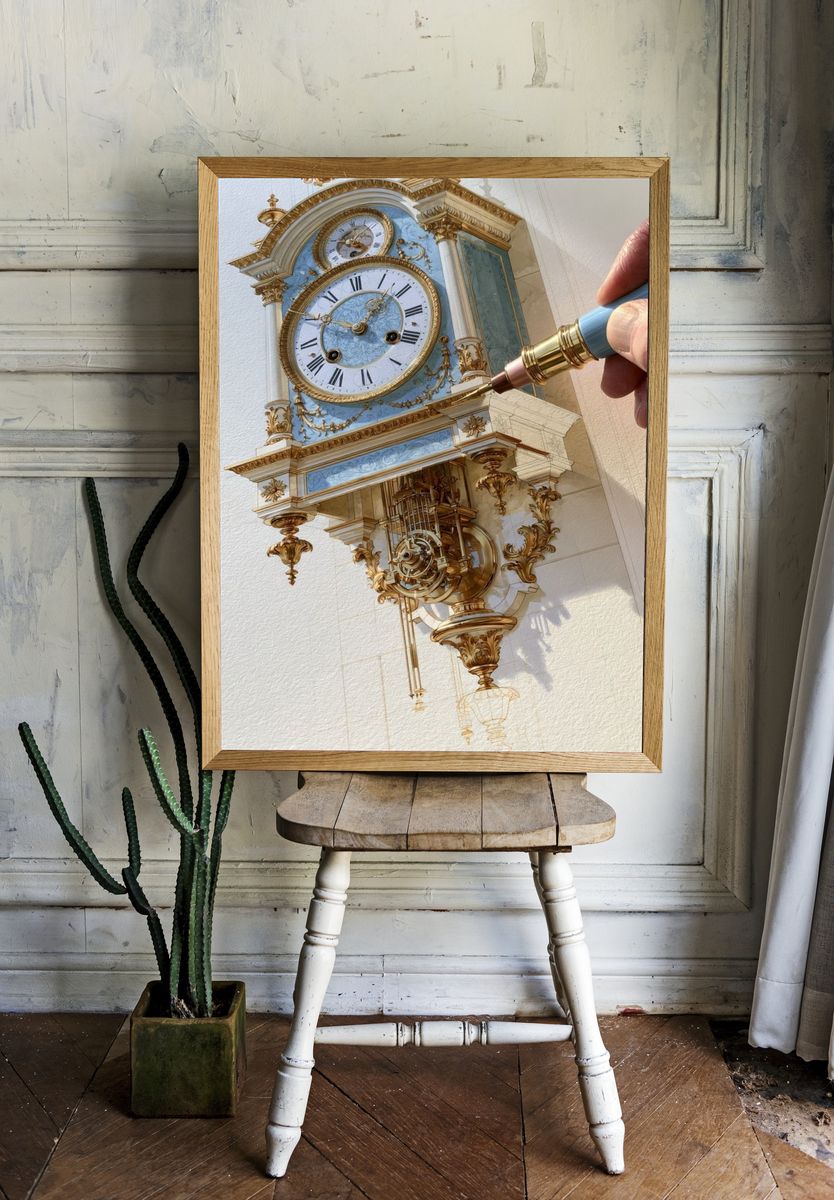 Ornate Clockwork Illustration Poster. — room view 1