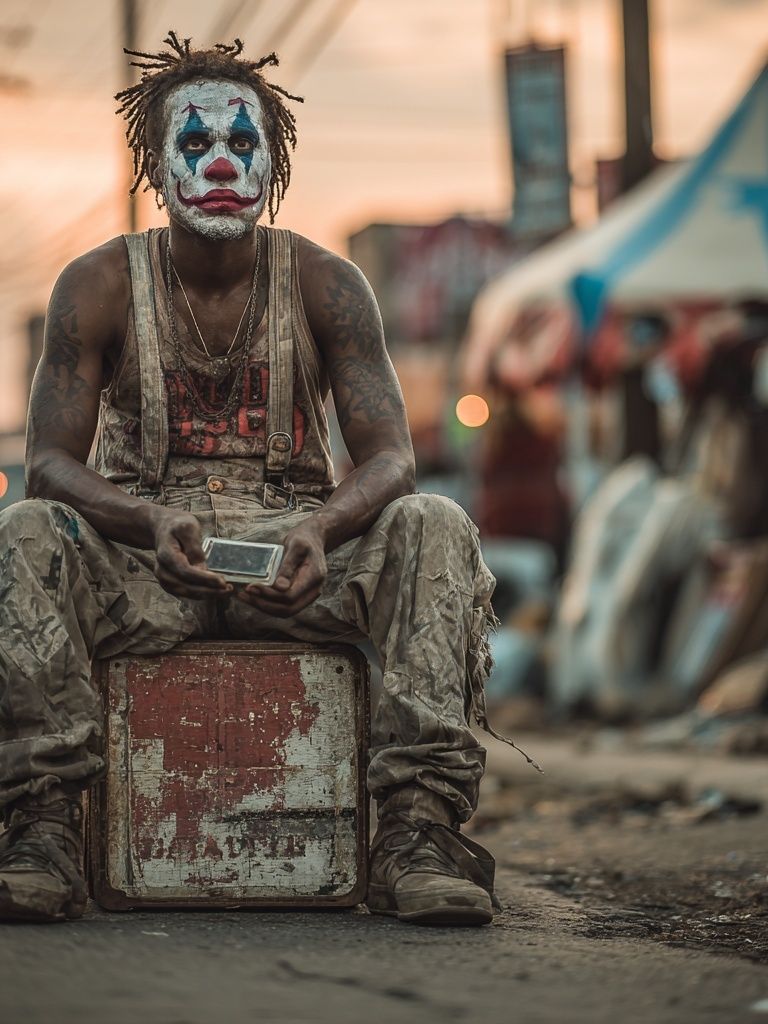 Cinematic Clown Portrait Poster. poster detail