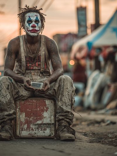 Cinematic Clown Portrait Poster. poster