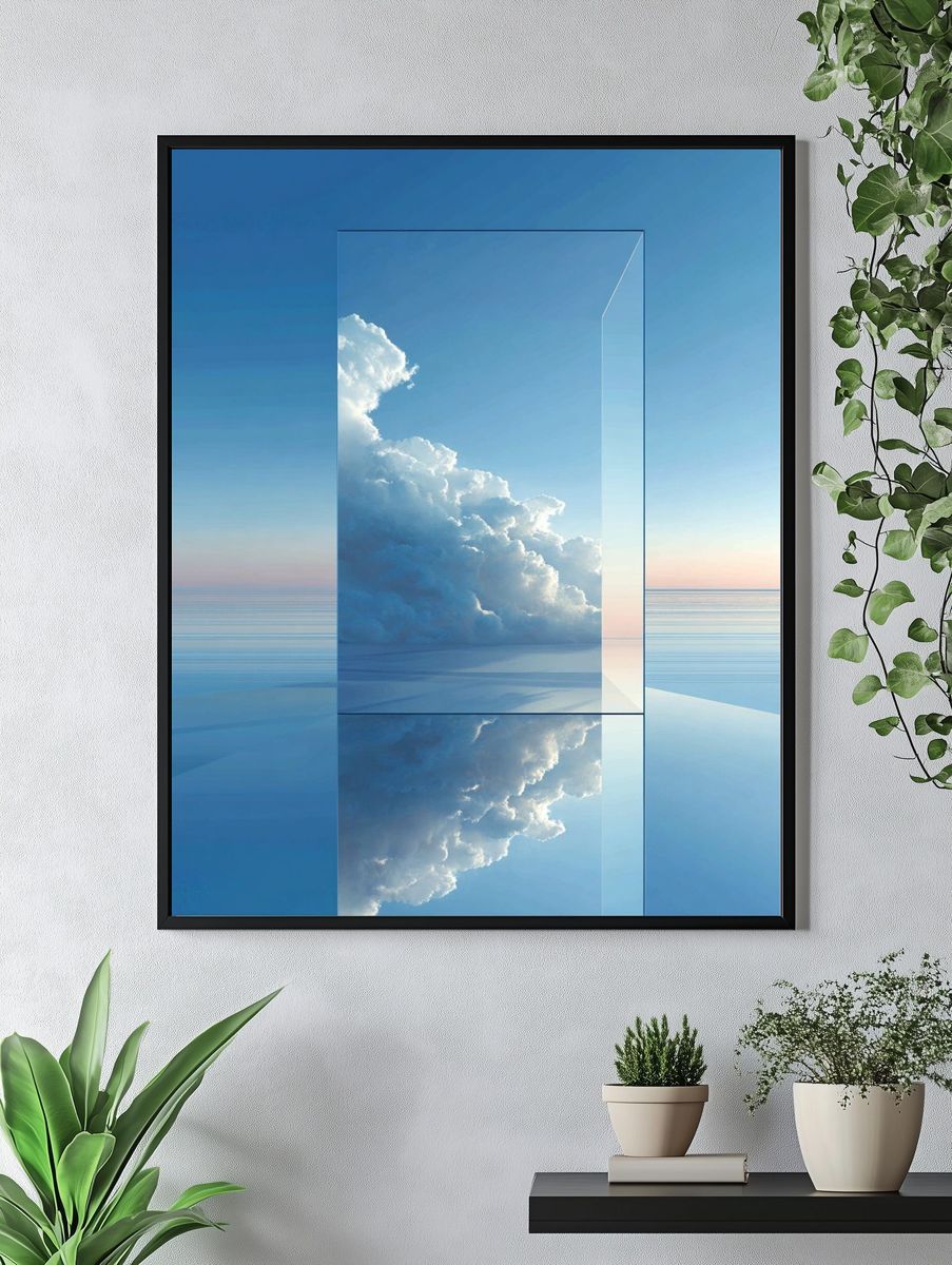 Cloud Reflection — Minimalist Print. — room view 4