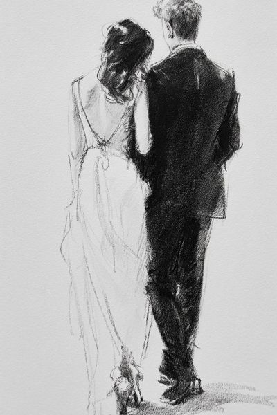 Couple in Love — Minimalist Print. poster print