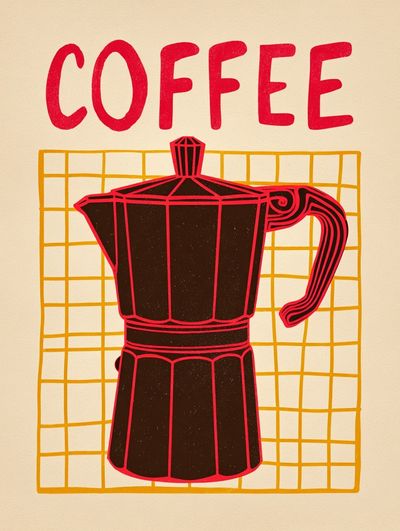 Coffee Maker — Illustration Print. poster print