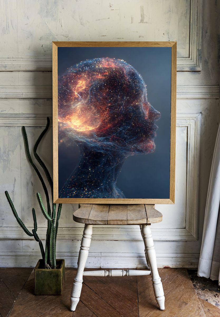 Cosmic Mind — Digital Art Print. room preview