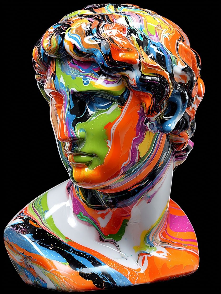Colorful Marble Bust — Fine Art Print. poster detail