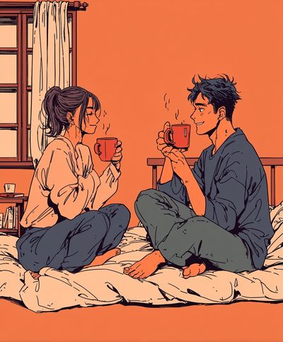 Cozy Morning Coffee — Illustration Print. poster print