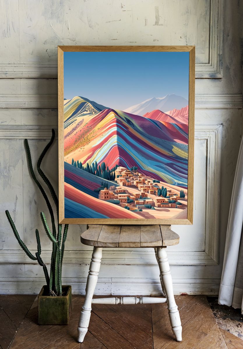 Colorful Mountain Landscape Poster. — room view 1