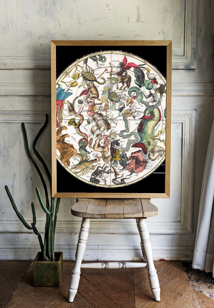 Celestial Constellations Map Poster. room preview