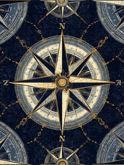 Nautical Compass Pattern Poster