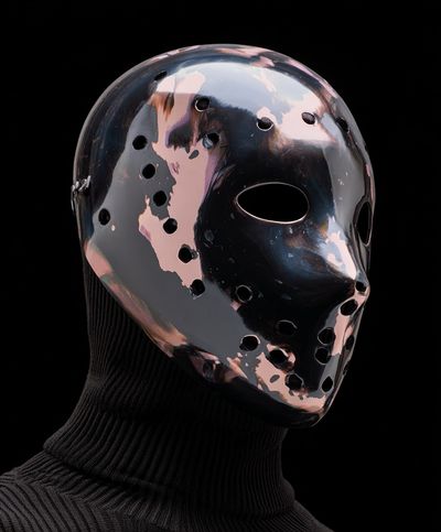 Chrome Mask Portrait Print. poster