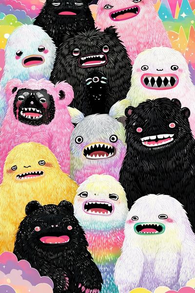 Colorful Monsters — Cartoon Print. poster print
