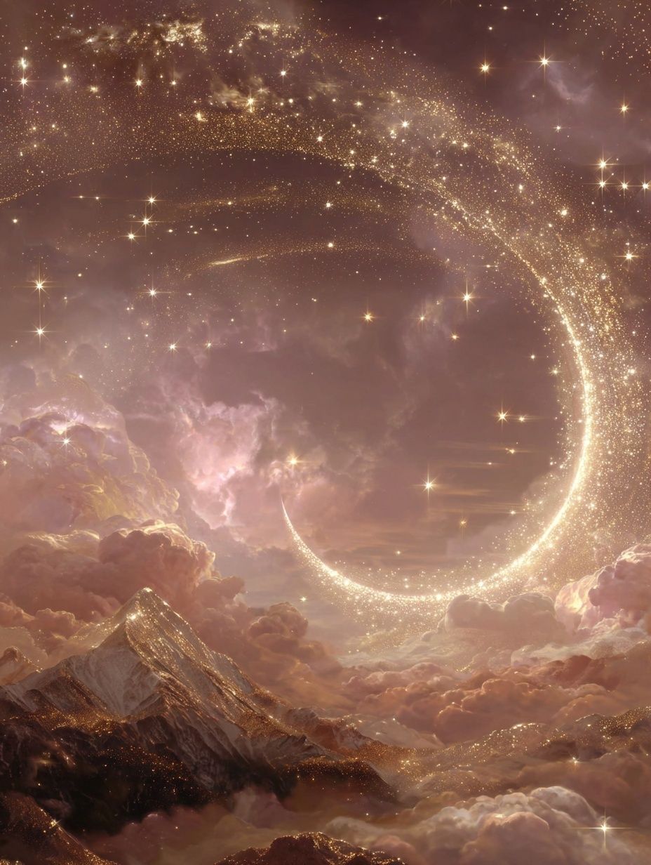 Celestial Mountain — Fantasy Print. poster — fine-art art
