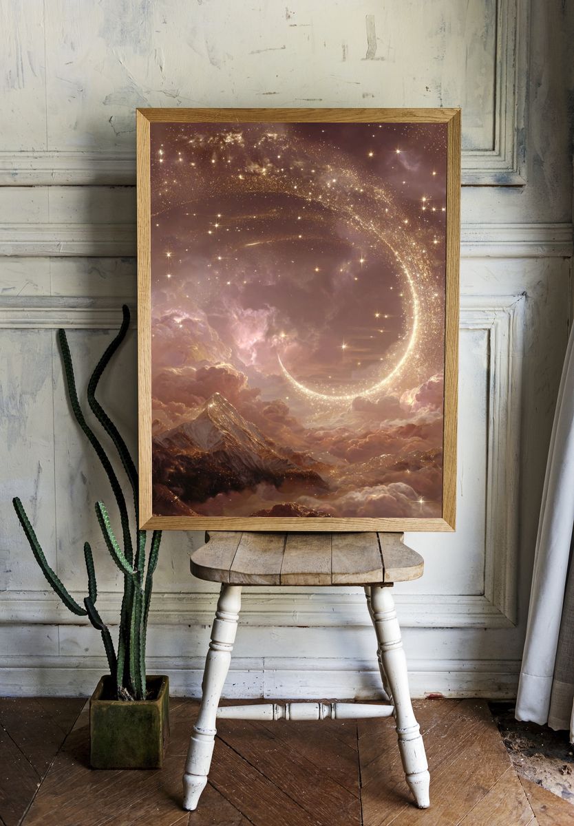 Celestial Mountain — Fantasy Print. — room view 1