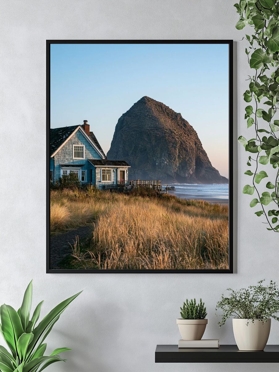 Coastal Cottage at Haystack Rock Poster. — room view 4