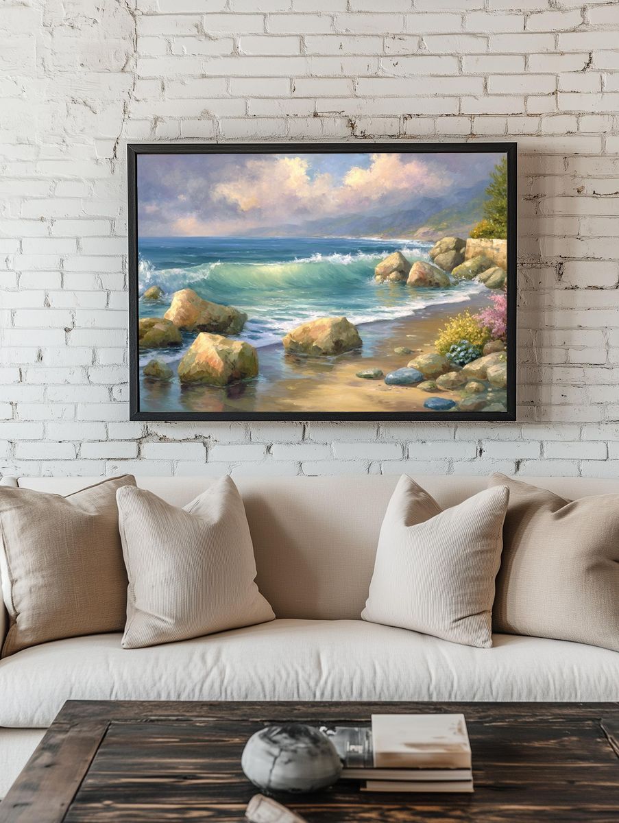 Coastal Waves Fine-Art Poster room preview