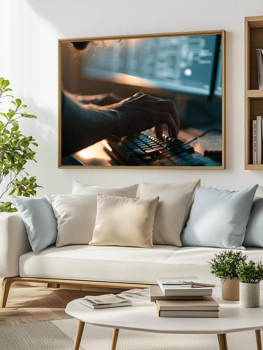 Coder at Keyboard Photography Poster. — room view 2