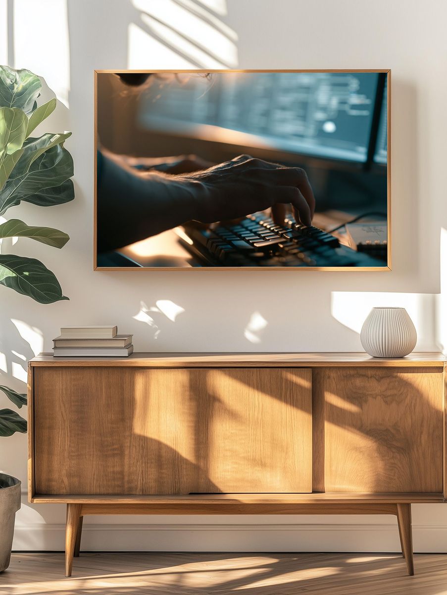 Coder at Keyboard Photography Poster. — room view 3