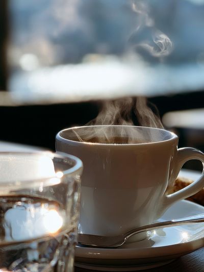 Steaming Coffee Cup Photography Poster.