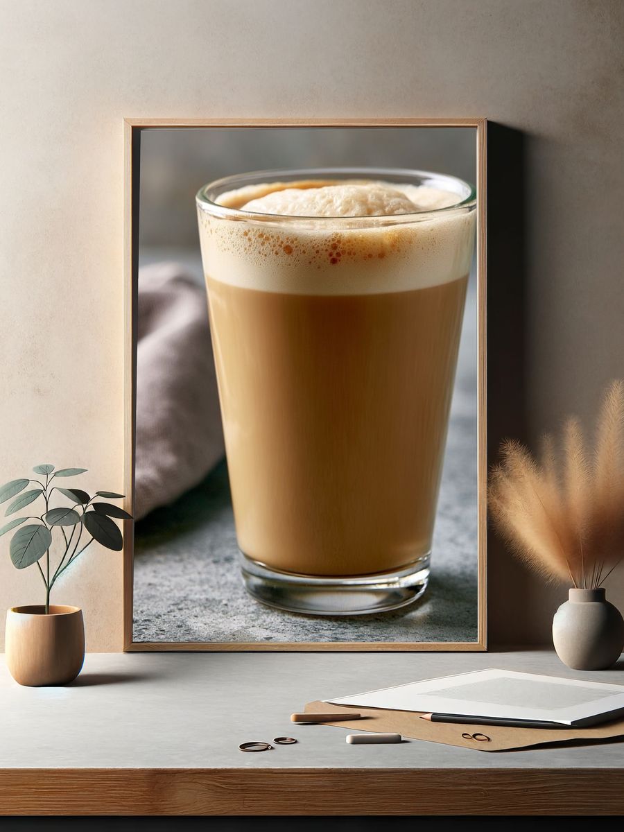 Creamy Coffee Latte Photography Poster. — room view 2