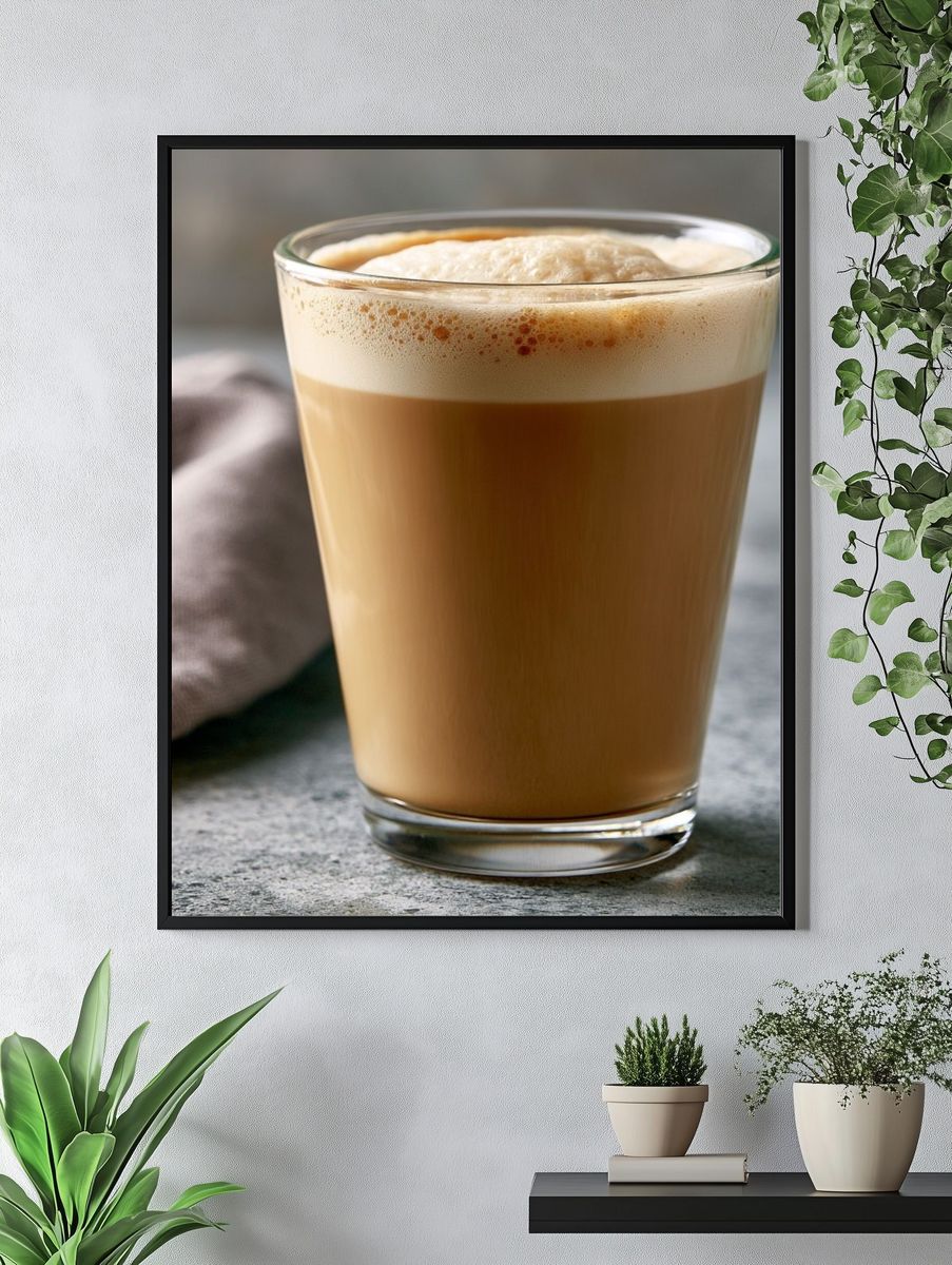 Creamy Coffee Latte Photography Poster. — room view 4