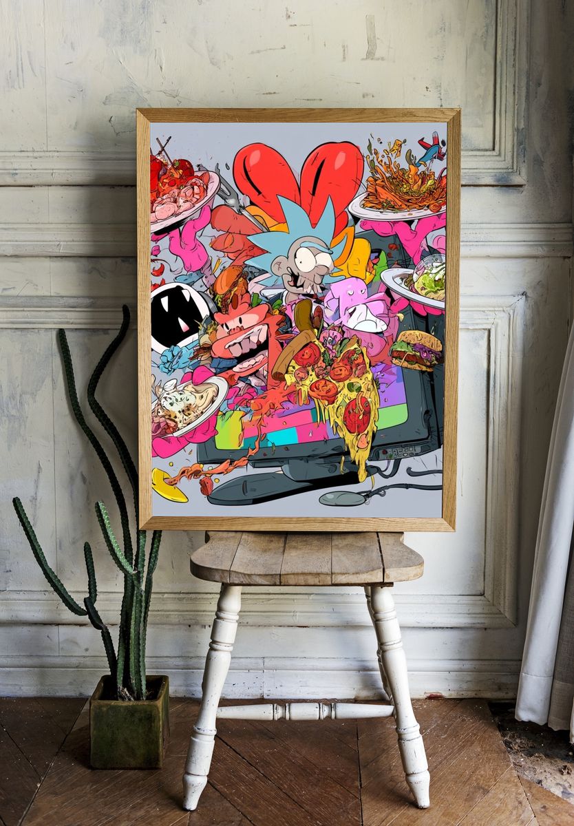 Rick and Morty Food Chaos Print. room preview