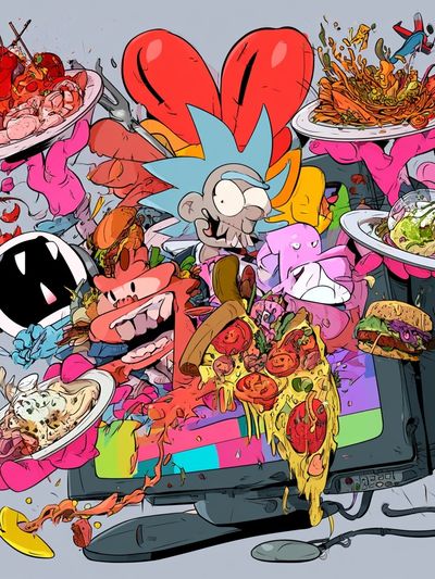 Rick and Morty Food Chaos Print. poster