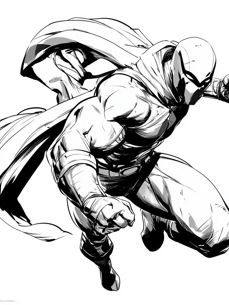 Masked Superhero Ink Poster. poster — comics art