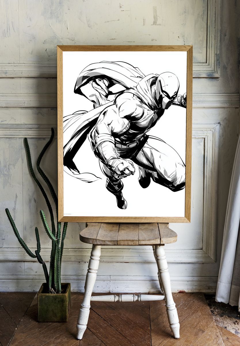 Masked Superhero Ink Poster. room preview
