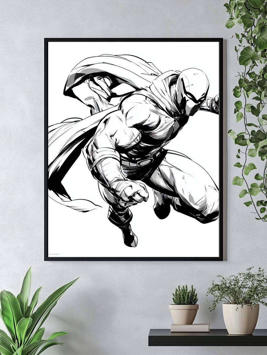 Masked Superhero Ink Poster. — room view 4