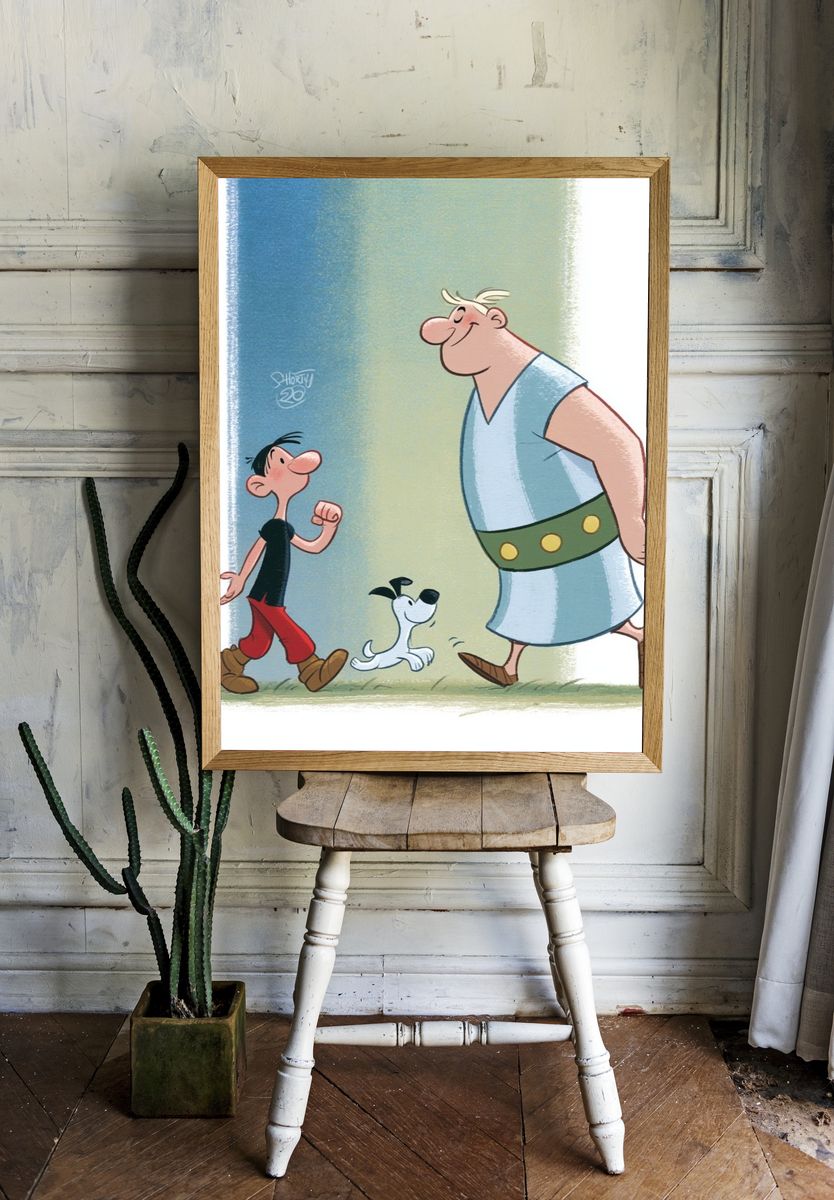 Asterix and Obelix Cartoon Poster. room preview