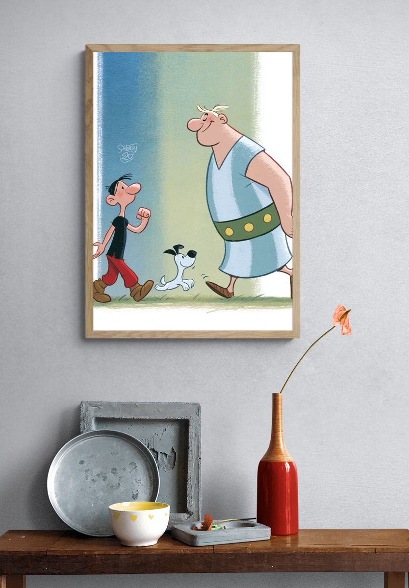 Asterix and Obelix Cartoon Poster. — room view 3
