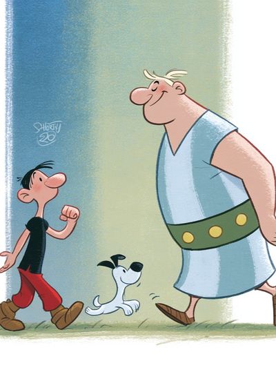 Asterix and Obelix Cartoon Poster.